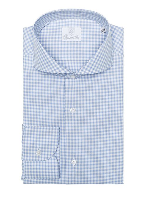 Our Lord Chesterfield Sky blu flannel shirt.