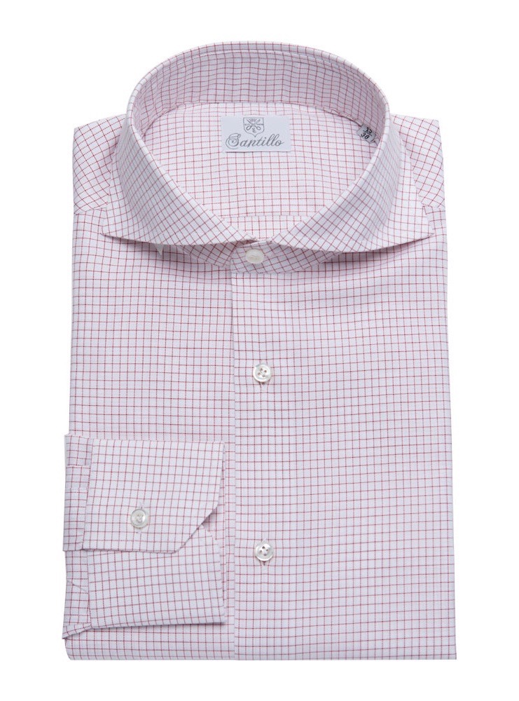 LORD ROSEBERY red windowpane check shirt – Welcome on Santillo1970.com