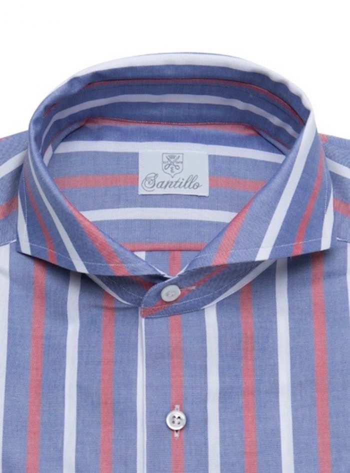 DAILY COLOR CREDIT  red-white stripes oxford cotton shirt - Image 2