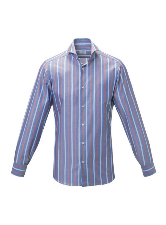 DAILY COLOR CREDIT  red-white stripes oxford cotton shirt - Image 4