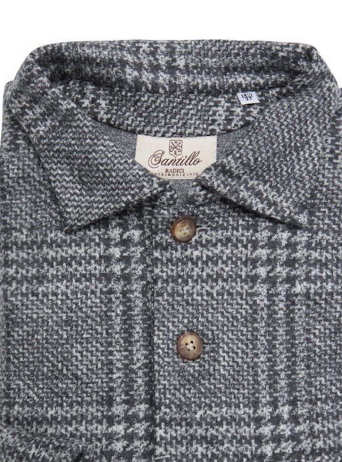 MILETTO grey prince of Wales check radici patrimonio 1970 shirt - Image 2