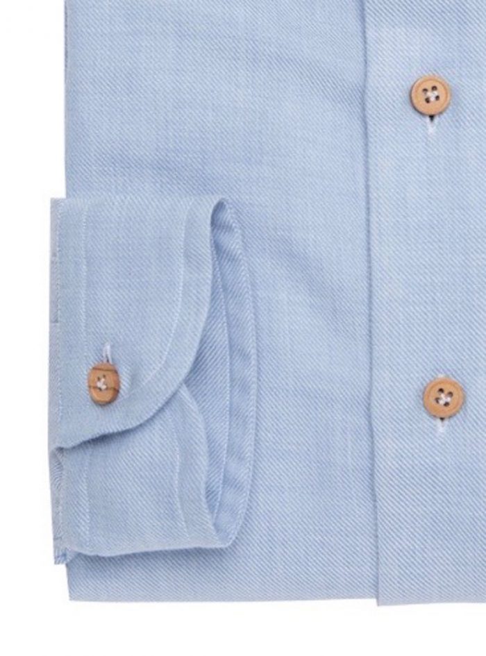 MARTIN azure cotton cashmere radici patrimonio1970 half-placket shirt - Image 3
