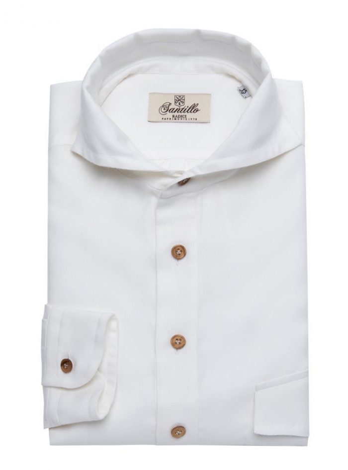 WHITE MARTIN cotton cashmere radici patrimonio1970 half-placket shirt