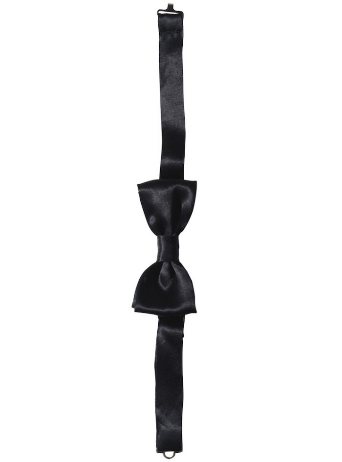 BACCARÁ  black ready-tied woven silk Bow tie - Image 2
