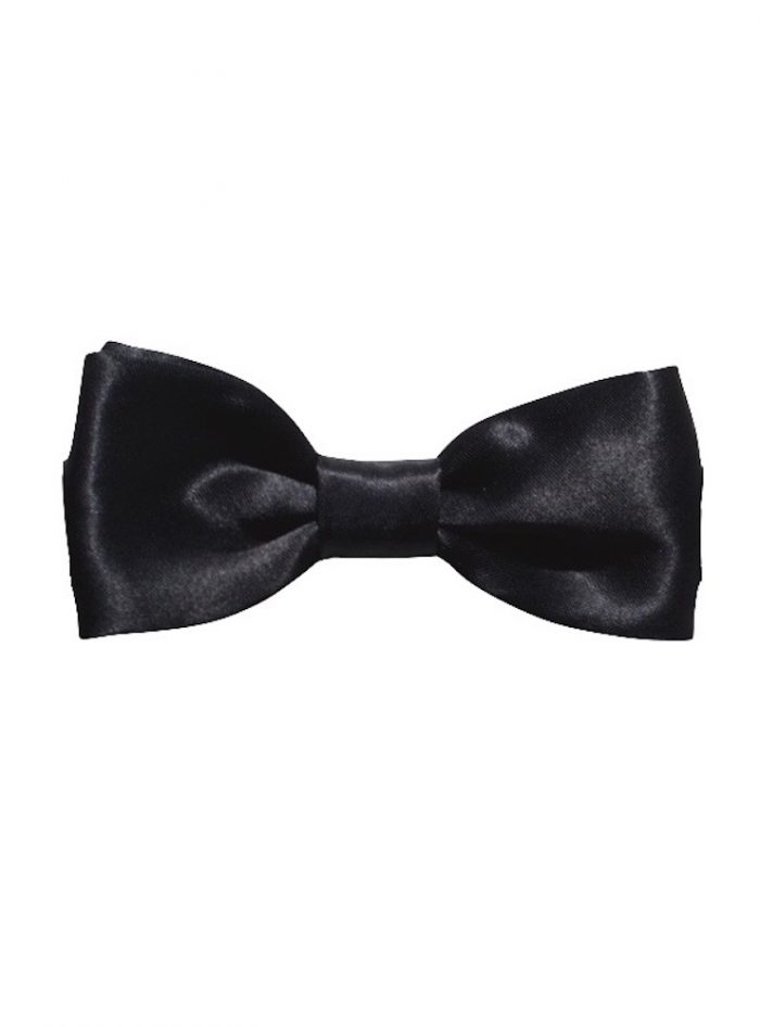 BACCARÁ  black ready-tied woven silk Bow tie