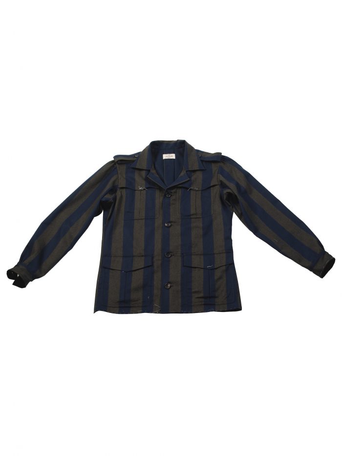 HUDSON olive-navy striped Radici Patrimonio 1970 Field Jacket