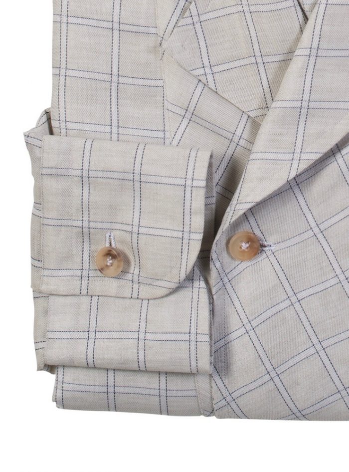 RIZZI grey windowpane radici patrimonio1970 polo shirt - Image 3