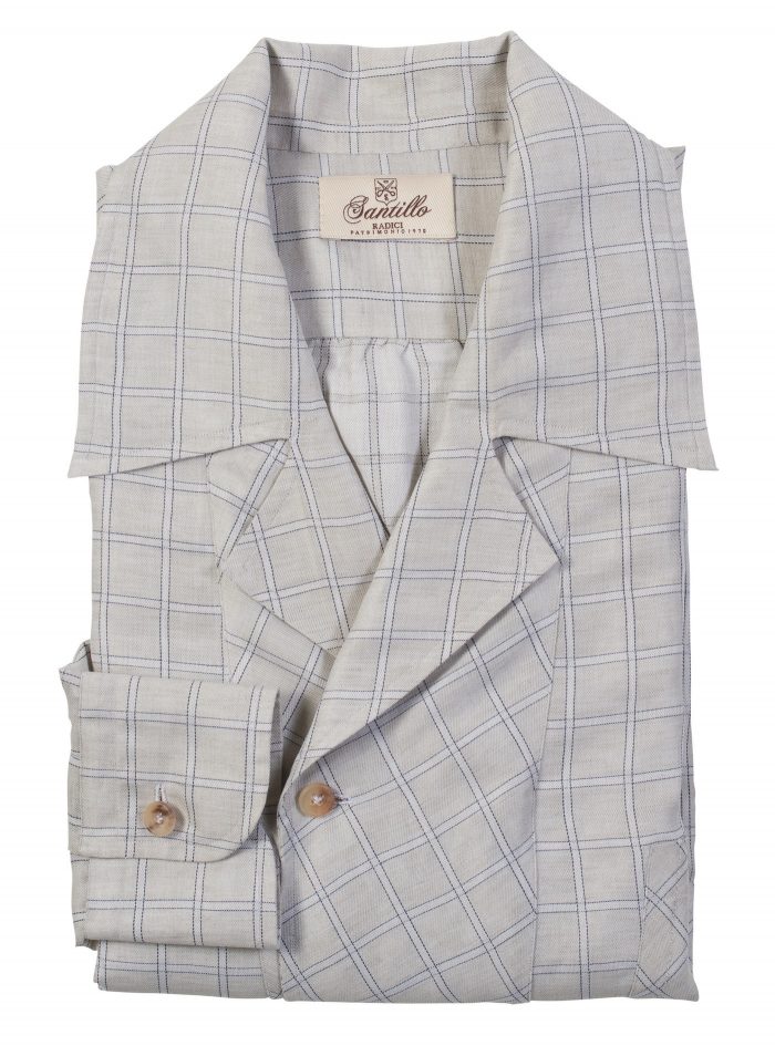 RIZZI grey windowpane radici patrimonio1970 polo shirt