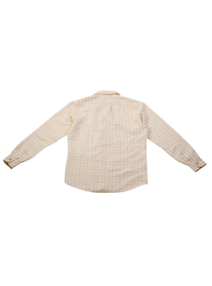 RIZZI yellow windowpane radici patrimonio1970 linen-cotton polo shirt - Image 5