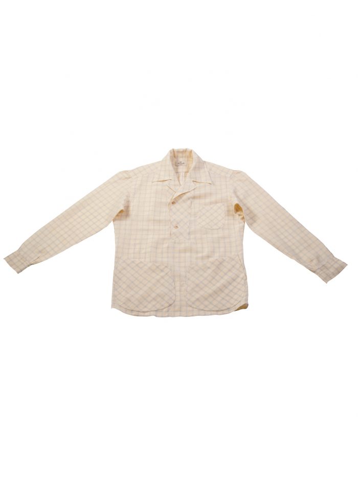 RIZZI yellow windowpane radici patrimonio1970 linen-cotton polo shirt - Image 4