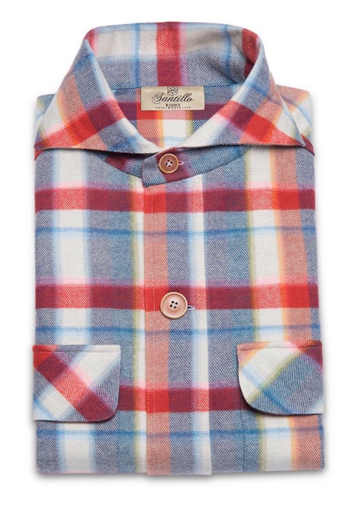 LACEDELLI radici patrimonio1970 Flannel Madras Overshirt