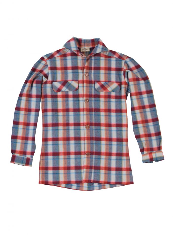 LACEDELLI radici patrimonio1970 Flannel Madras Overshirt - Image 4