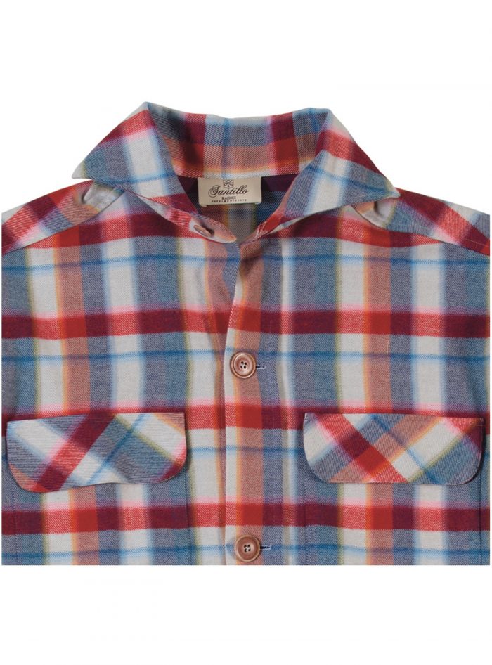 LACEDELLI radici patrimonio1970 Flannel Madras Overshirt - Image 2
