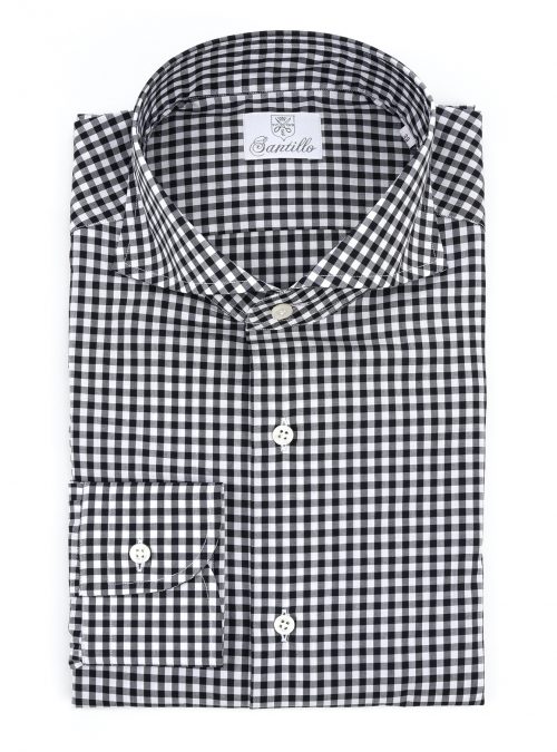 Our BUSINESS IN VESPA black Gingham Check 100% cotton shirt.