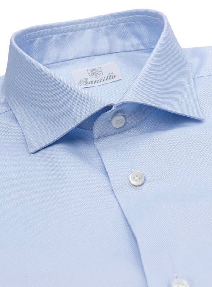 EXETER  sky-blue double twisted cotton shirt - Image 3
