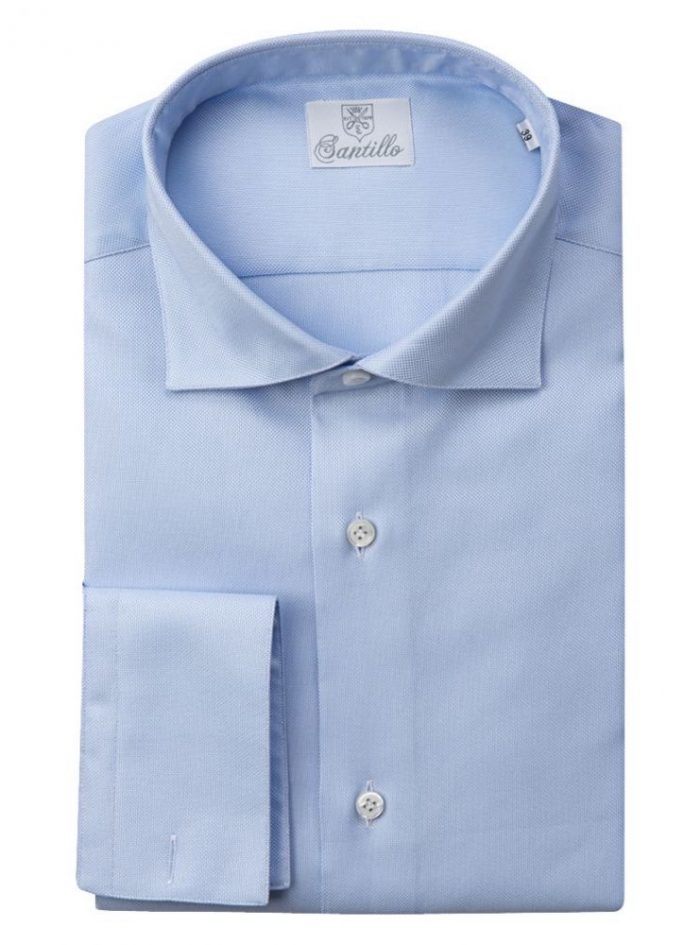 EXETER  sky-blue double twisted cotton shirt