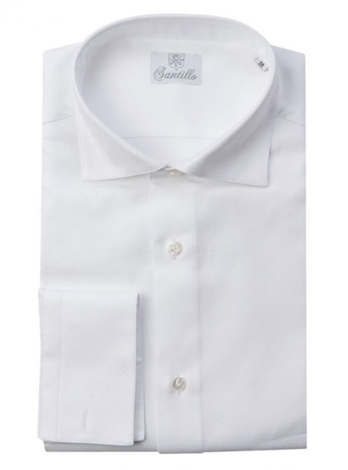 EXETER  white double twisted cotton shirt