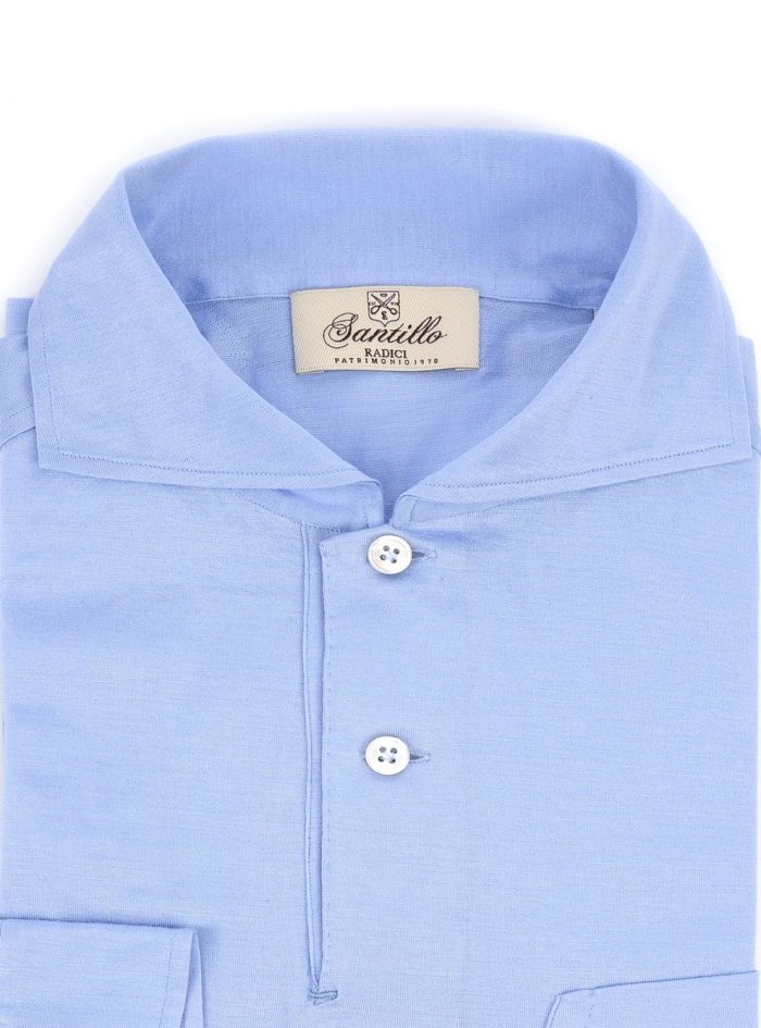 PANATTA Sky blue Filo di Scozia radici patrimonio 1970 polo - Image 2