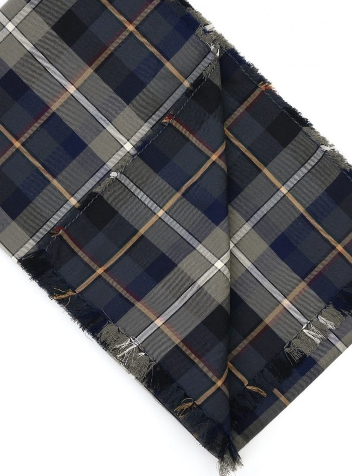 Grey-blue-orange tartan flannel scarf
