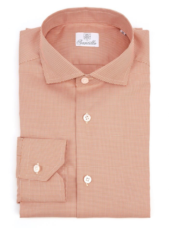 SOMERSET orange Houndstooth pure cotton shirt