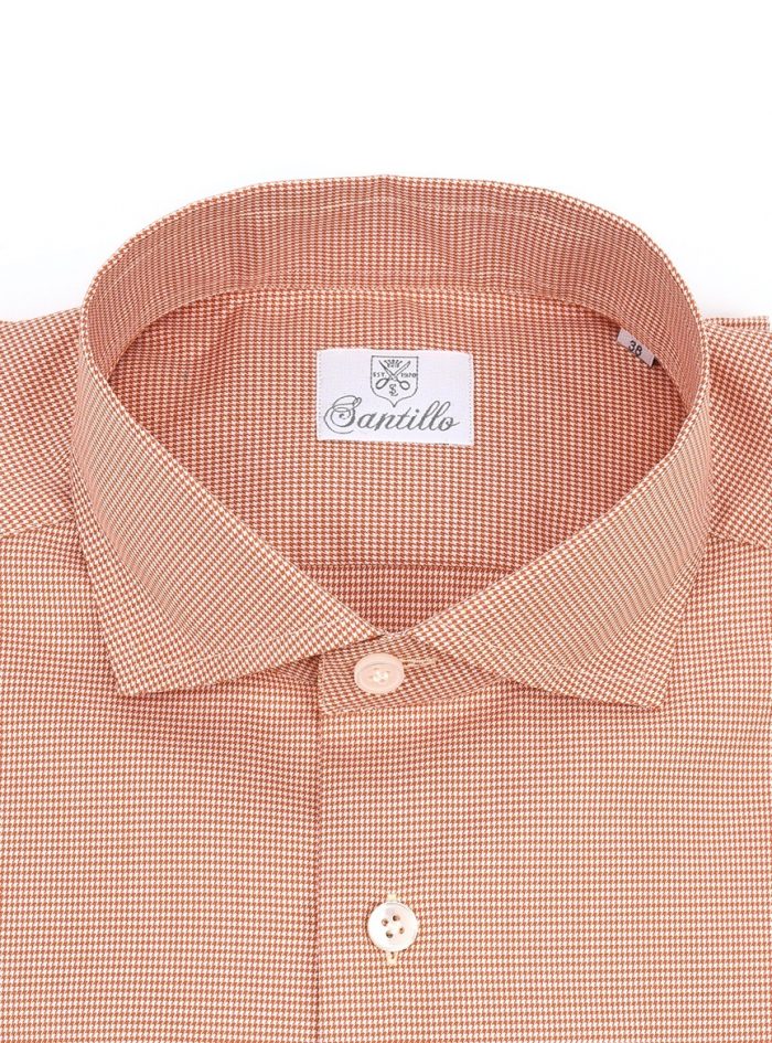 SOMERSET orange Houndstooth pure cotton shirt - Image 2