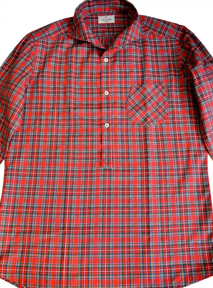 VOLPINTESTA red tartan radici patrimonio1970 flannel polo shirt - Image 7