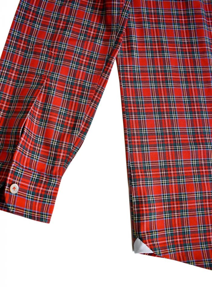 VOLPINTESTA red tartan radici patrimonio1970 flannel polo shirt - Image 4
