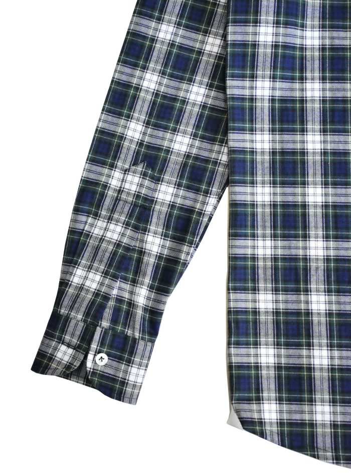 VOLPINTESTA blue tartan radici patrimonio1970 flannel polo shirt - Image 6