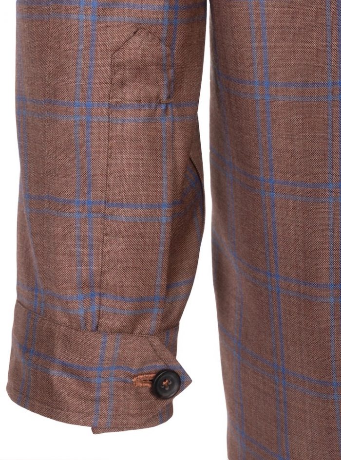 AMIATA  tobacco and blu/azure windowpane prototype jacket - Image 3