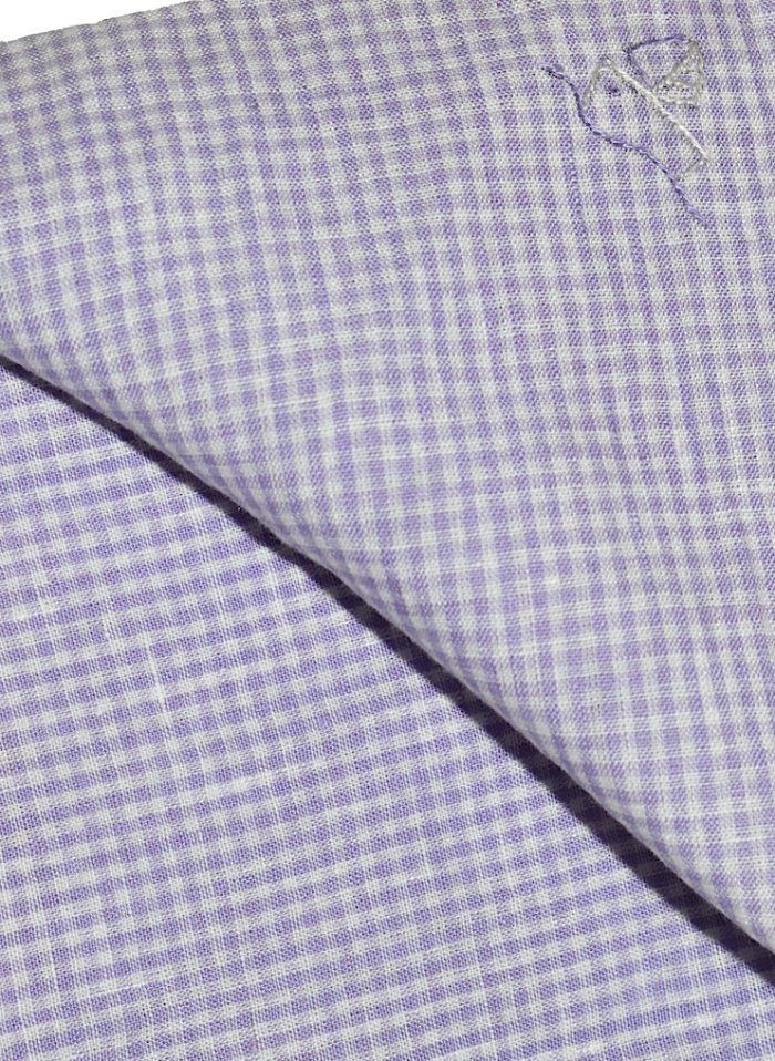 SOVERATO wisteria checkered Irish linen radici patrimonio 1970 pocket square - Image 2