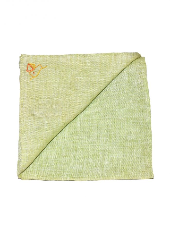 SOVERATO green Irish linen radici patrimonio 1970 pocket square
