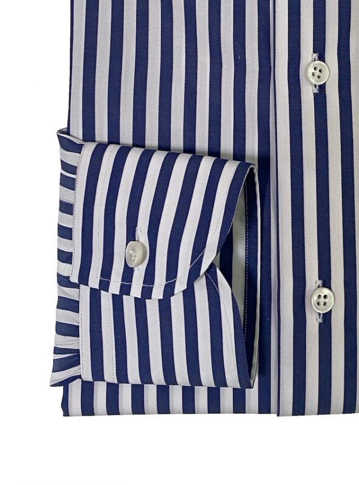 Our RIVIERA DI CHIAIA navy striped poplin 100% cotton shirt.