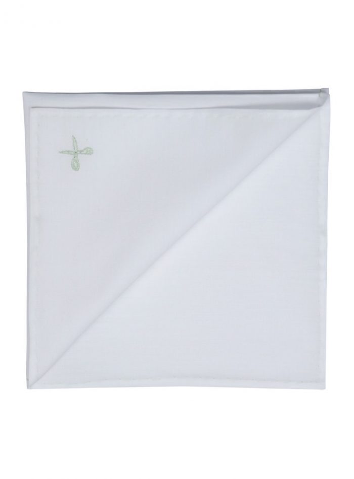 FORBICE white/pale green cotton radici patrimonio 1970 pocket square