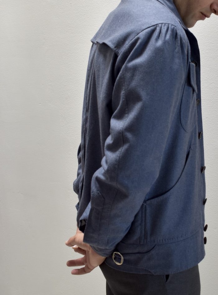 Our STOVL airforce blu blouson flannel 100% wool.