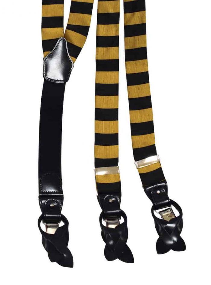 BRACES navy/yellow adjustable regimental silk