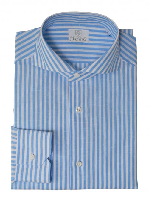 Our POSITANO turquoise striped shirt