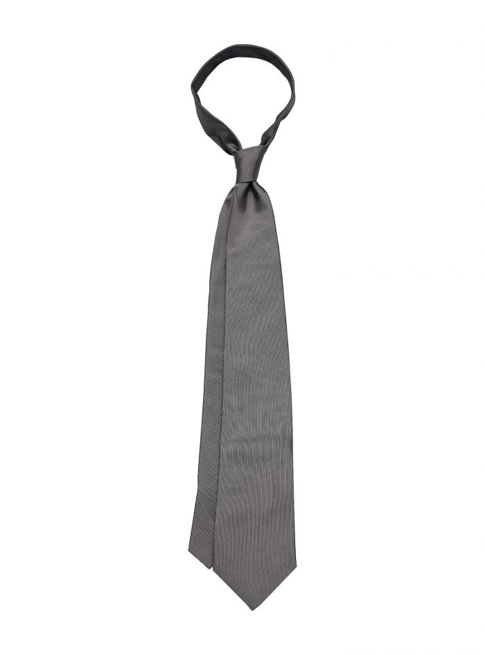 SATIN solid medium grey silk ties