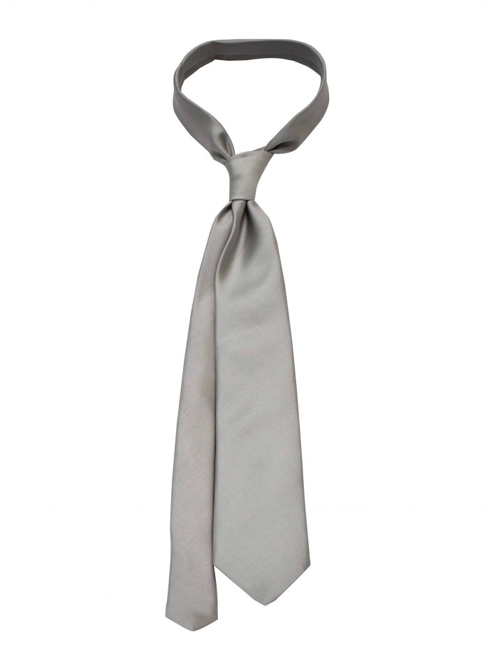 SATIN solid pale grey silk ties