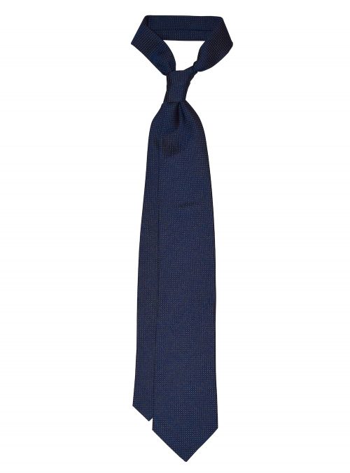 Our JACQUARD dark navy/azure pin 100% silk tie.