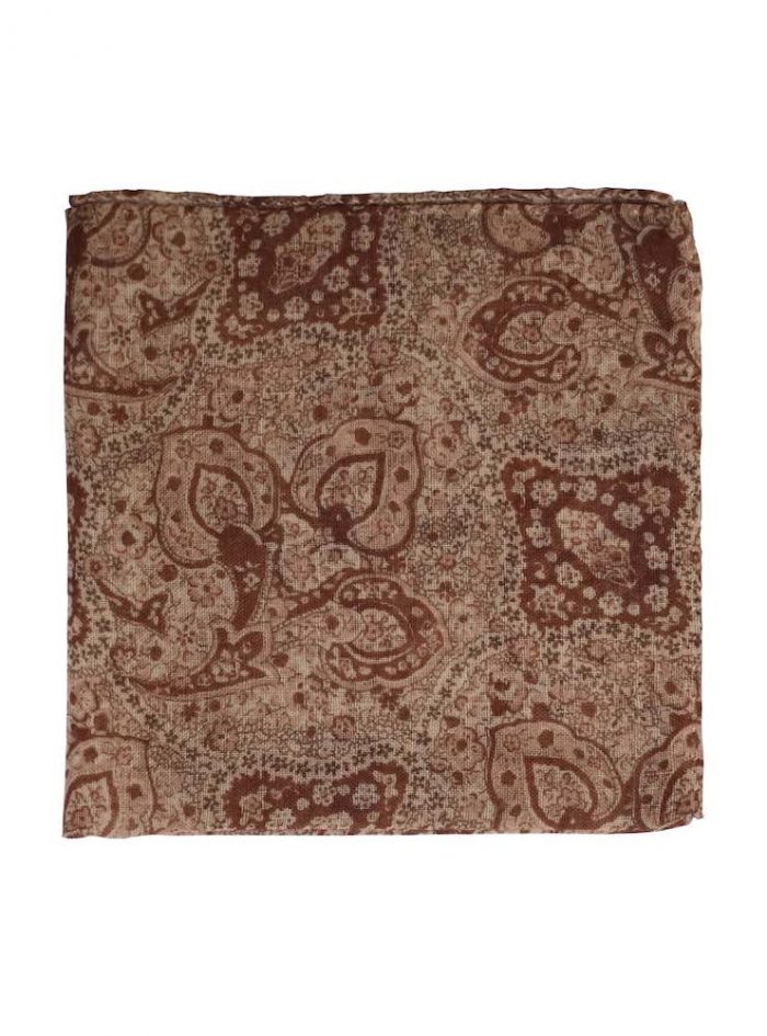 BALMORAL cinnamon vintage paisley pocket square