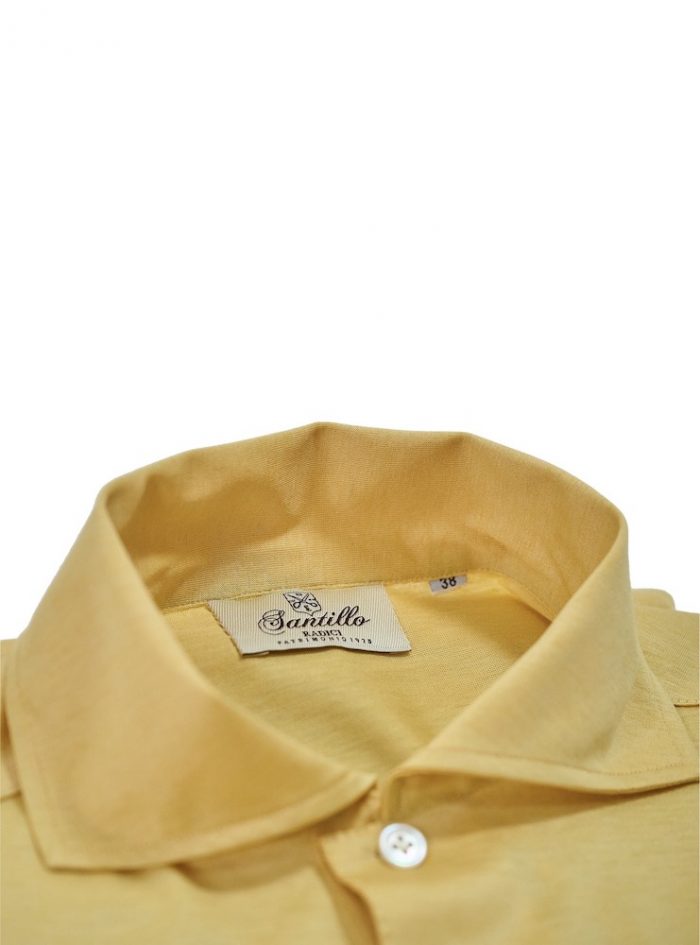 Our PANATTA ochre filo di scozia 100% cotton polo.